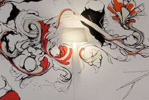 original design wall light / wooden