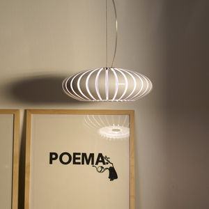 pendant lamp / contemporary / chromed metal / polycarbonate
