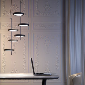 pendant lamp / contemporary / chromed metal / polycarbonate