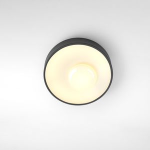 contemporary ceiling light / round / blown glass / metal