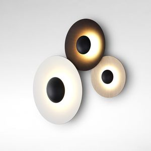 contemporary wall light / metal / oak / paper