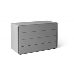 contemporary chest of drawers / lacquered wood / gray