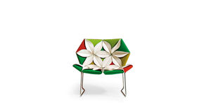 original design fireside chair / fabric / leather / felt