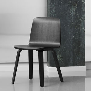 contemporary chair / upholstered / stackable / sled base