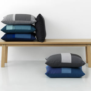 sofa cushion / rectangular / patterned / fabric