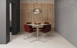 contemporary chair / stackable / upholstered / steel