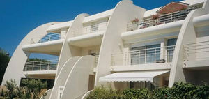 aluminum railing / with bars / perforated sheet metal / outdoor