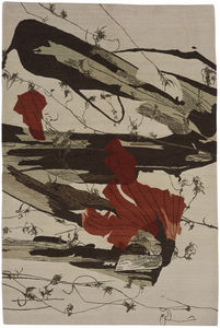 contemporary rug / wool / floral