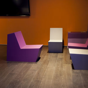 contemporary fireside chair / coated foam / for public buildings