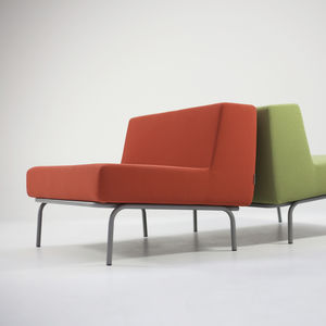 contemporary upholstered bench / fabric / leather / coated foam