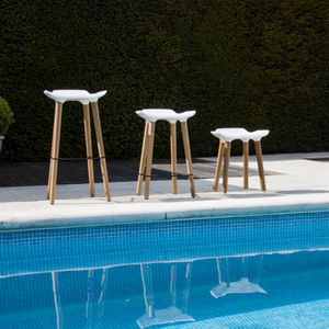 contemporary bar stool / oak / commercial / outdoor