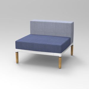 contemporary fireside chair / fabric / oak / with built-in table