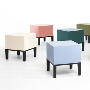 contemporary pouf / coated foam / square / for public buildings
