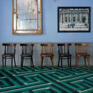 contemporary rug / geometric / wool / Tibetan wool