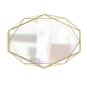 wall-mounted mirror / contemporary / brass