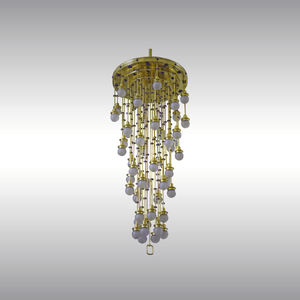 traditional chandelier / glass / brass / by Koloman Moser