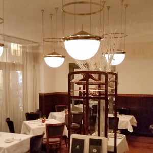 pendant lamp / traditional / glass / brass