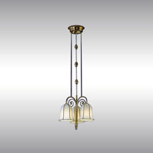 pendant lamp / traditional / fabric / brass