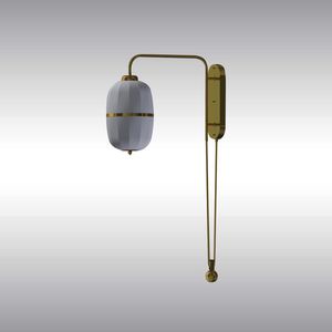 contemporary wall light / brass / fabric / incandescent