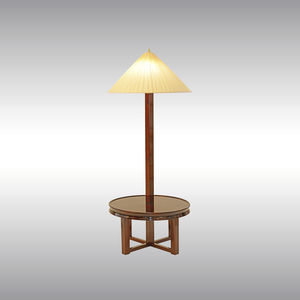 floor-standing lamp / traditional / silk / wooden