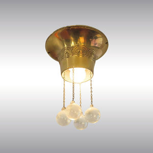 traditional ceiling light / glass / brass / LED