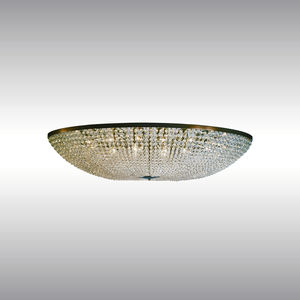 traditional ceiling light / round / crystal / brass