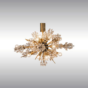 traditional ceiling light / crystal / brass / LED