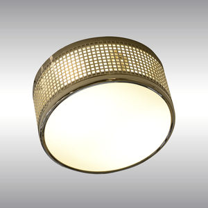 traditional ceiling light / round / glass / brass