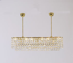 traditional chandelier / crystal / brass / handmade
