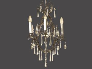 classic chandelier / crystal / brass