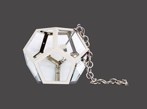 floor lamp / traditional / glass / brass