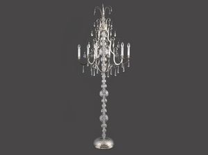 floor-standing lamp / classic / crystal / brass