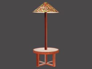 floor-standing lamp / traditional / wooden / silk
