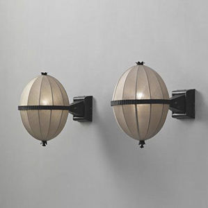 traditional wall light / brass / silk / by Josef Hoffmann