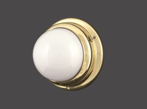 traditional wall light / glass / blown glass / brass