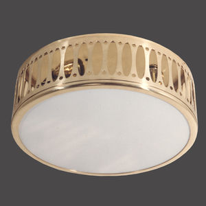 traditional ceiling light / round / glass / brass