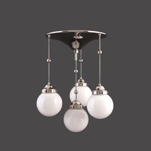 traditional ceiling light / glass / brass / LED
