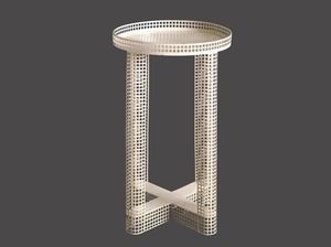 traditional side table / iron / round / commercial