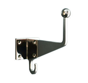 traditional coat hook / brass / double / commercial