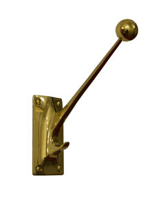 traditional coat hook / brass / double / commercial