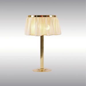 table lamp / traditional / silk / brass