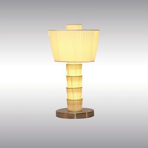 table lamp / traditional / brass / silk