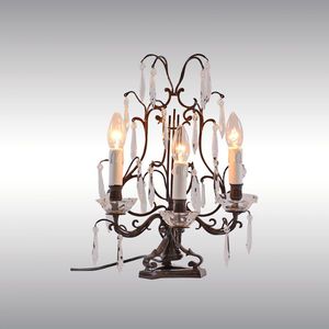 table lamp / classic / crystal / brass