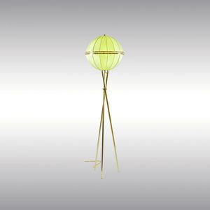 floor-standing lamp / traditional / brass / fabric
