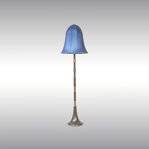floor-standing lamp / traditional / silk / wooden