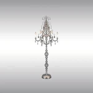floor-standing lamp / classic / brass / crystal