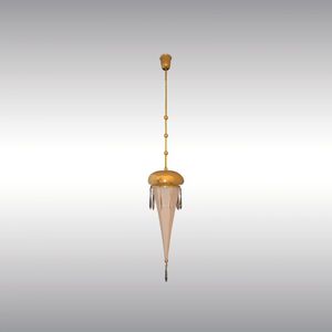 pendant lamp / traditional / brass / silk