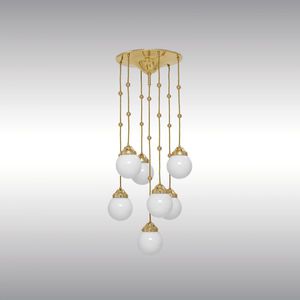 traditional ceiling light / glass / brass / LED
