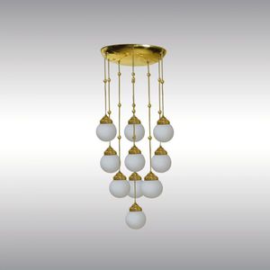 traditional ceiling light / glass / blown glass / brass