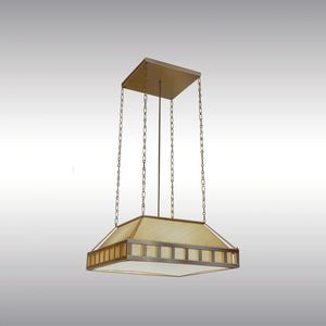 pendant lamp / traditional / brass / glass
